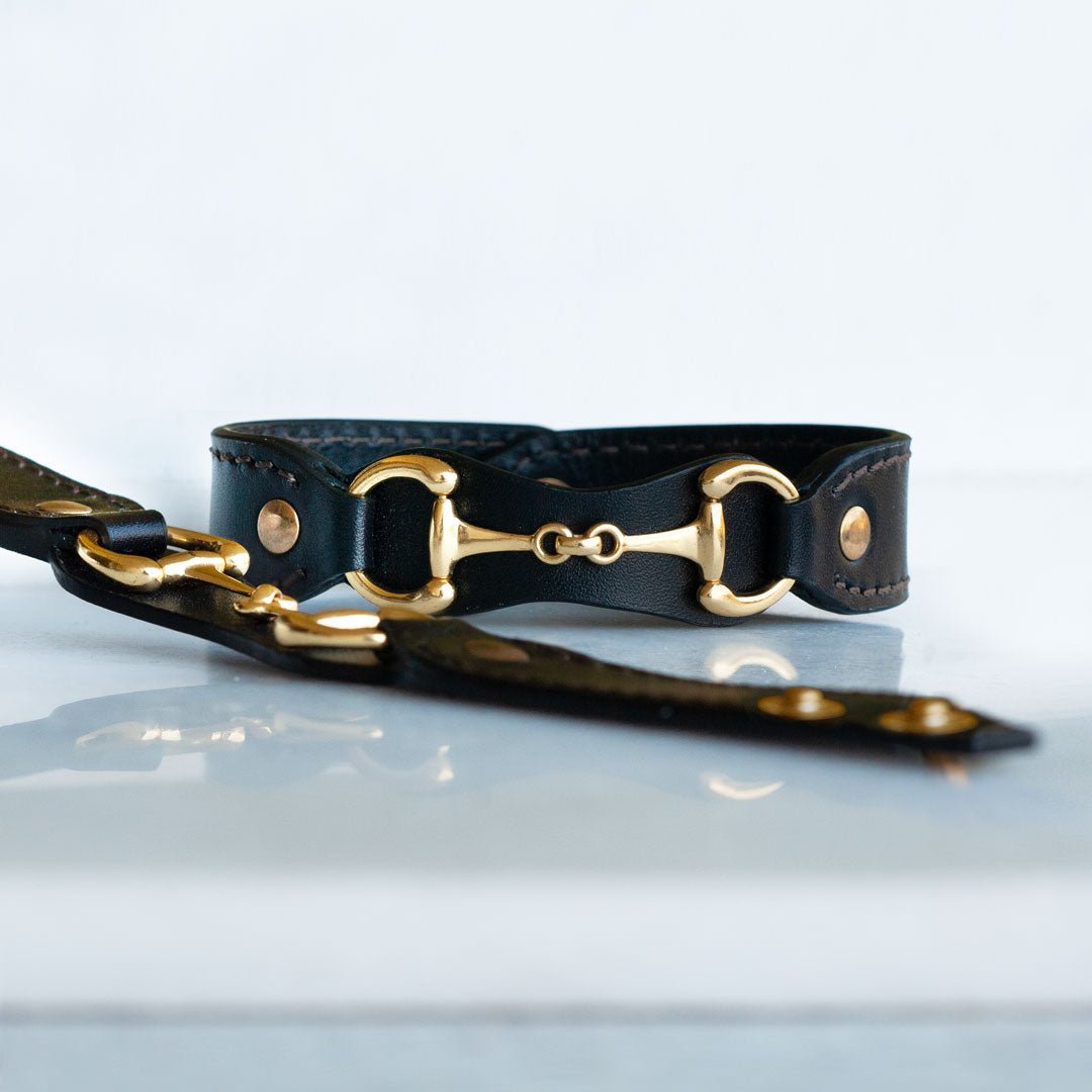 Bronson - Equestrian Leather Horse Bit Bracelet in Gold Urban-Equestrian