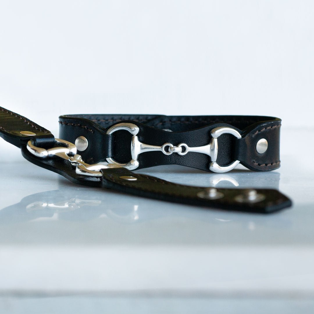 Bronson - Equestrian Leather Horse Bit Bracelet in Silver Urban-Equestrian