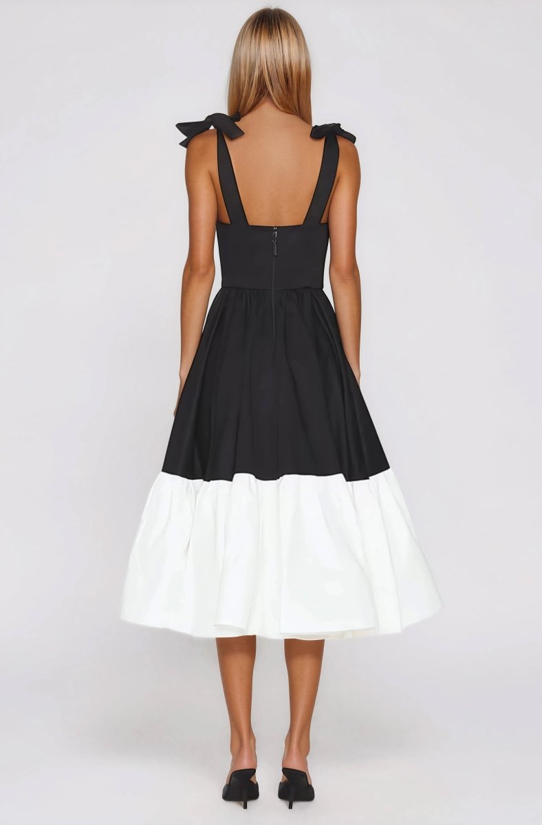 Catalina Midi Dress – Black/Beige XO, Tina