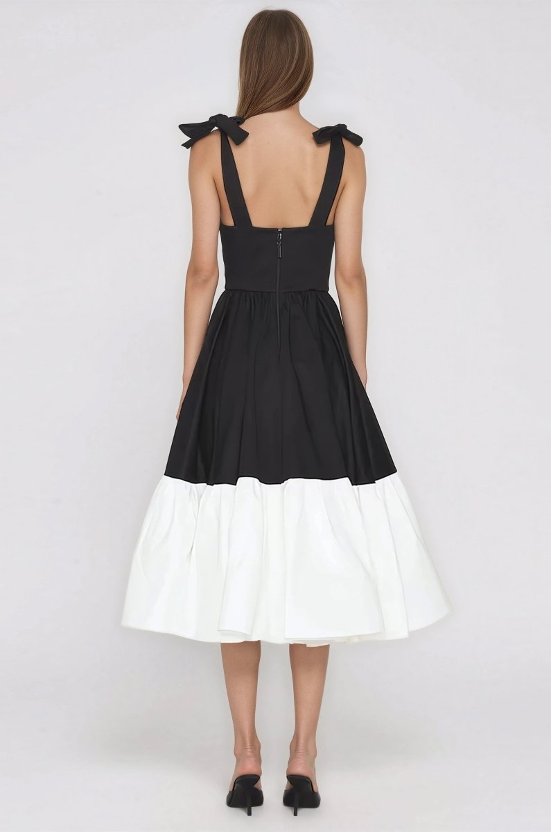 Catalina Midi Dress – Black/Beige XO, Tina