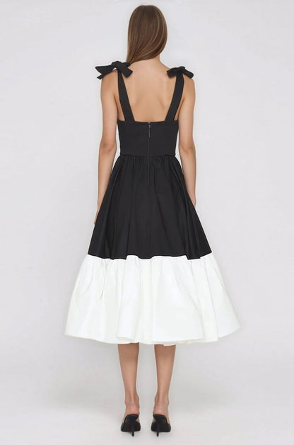 Catalina Midi Dress – Black/Beige XO, Tina