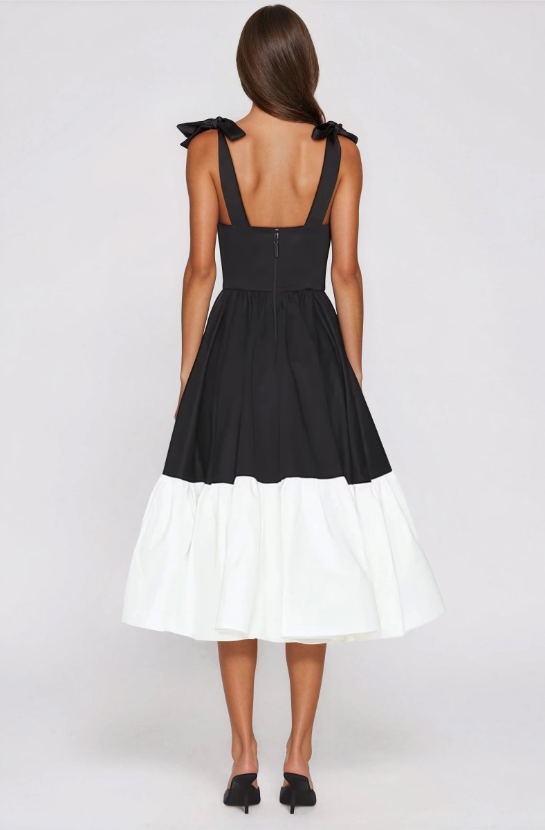 Catalina Midi Dress – Black/Beige XO, Tina
