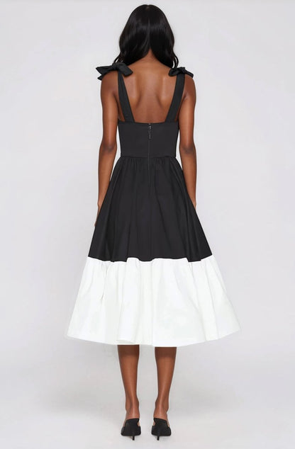 Catalina Midi Dress – Black/Beige XO, Tina