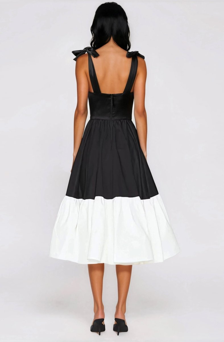 Catalina Midi Dress – Black/Beige XO, Tina