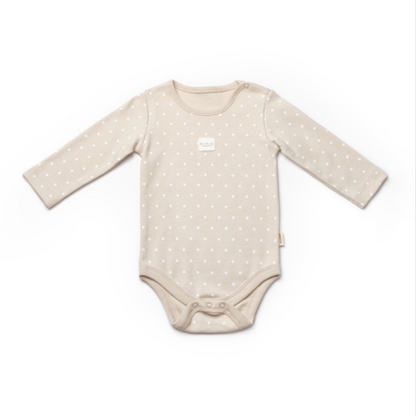 Brown Long Sleeve Polka Dot Organic Honey and Hive