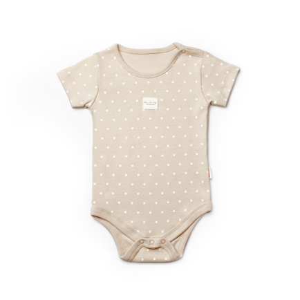 Brown Short Sleeve Polka Dot Organic Honey and Hive