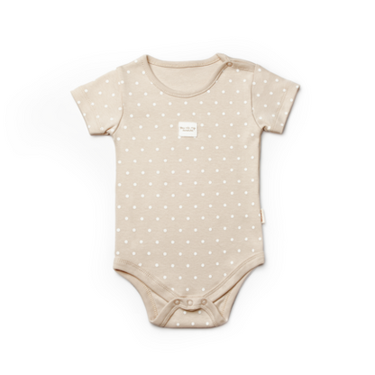 Brown Short Sleeve Polka Dot Organic Honey and Hive