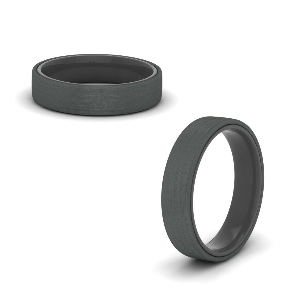 Brushed 2 Tone Mens Wedding Ring Fascinating Diamonds