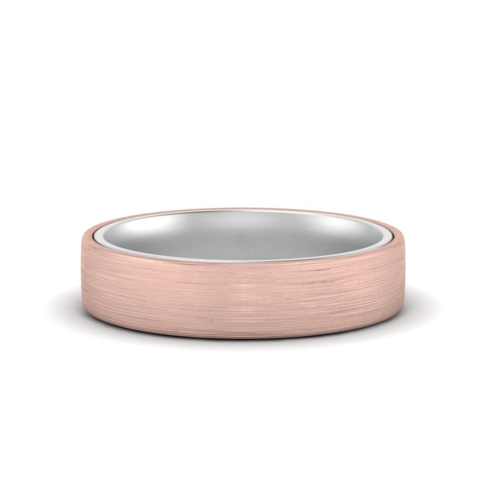 Brushed 2 Tone Mens Wedding Ring Fascinating Diamonds
