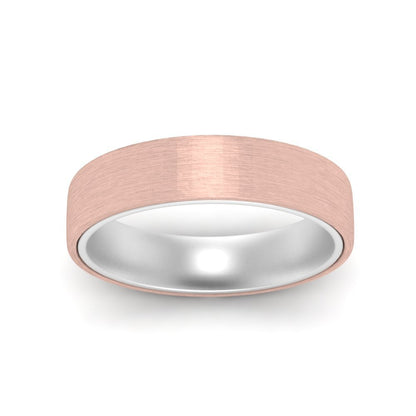 Brushed 2 Tone Mens Wedding Ring Fascinating Diamonds