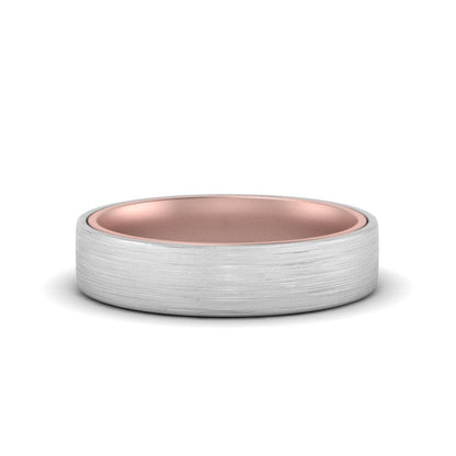 Brushed 2 Tone Mens Wedding Ring Fascinating Diamonds