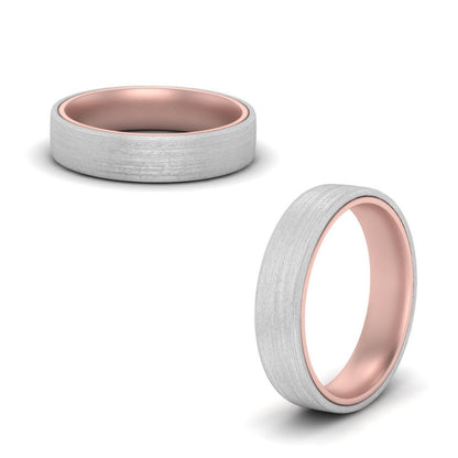 Brushed 2 Tone Mens Wedding Ring Fascinating Diamonds