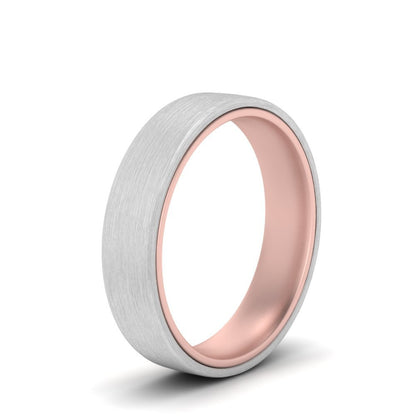 Brushed 2 Tone Mens Wedding Ring Fascinating Diamonds