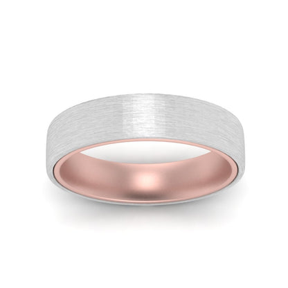 Brushed 2 Tone Mens Wedding Ring Fascinating Diamonds