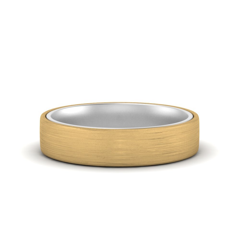 Brushed 2 Tone Mens Wedding Ring Fascinating Diamonds