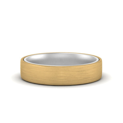 Brushed 2 Tone Mens Wedding Ring Fascinating Diamonds