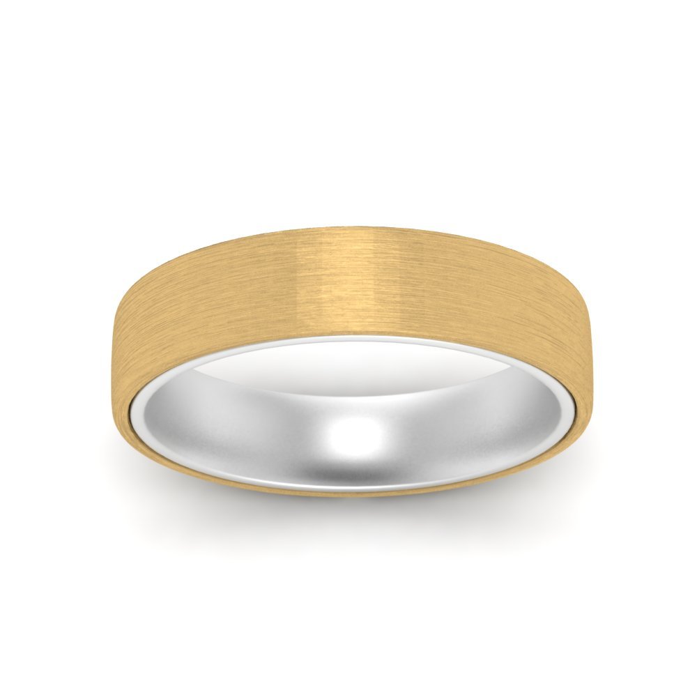 Brushed 2 Tone Mens Wedding Ring Fascinating Diamonds