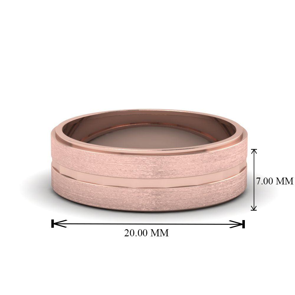 Brushed Finish Band Fascinating Diamonds