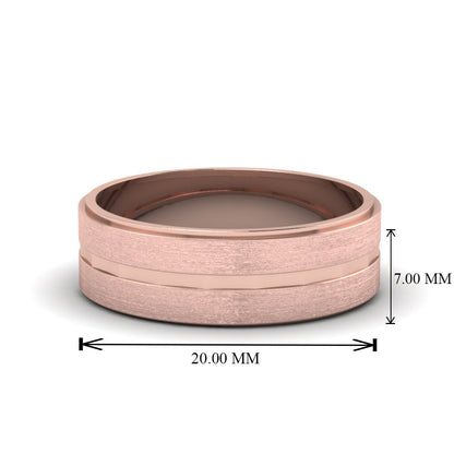 Brushed Finish Band Fascinating Diamonds
