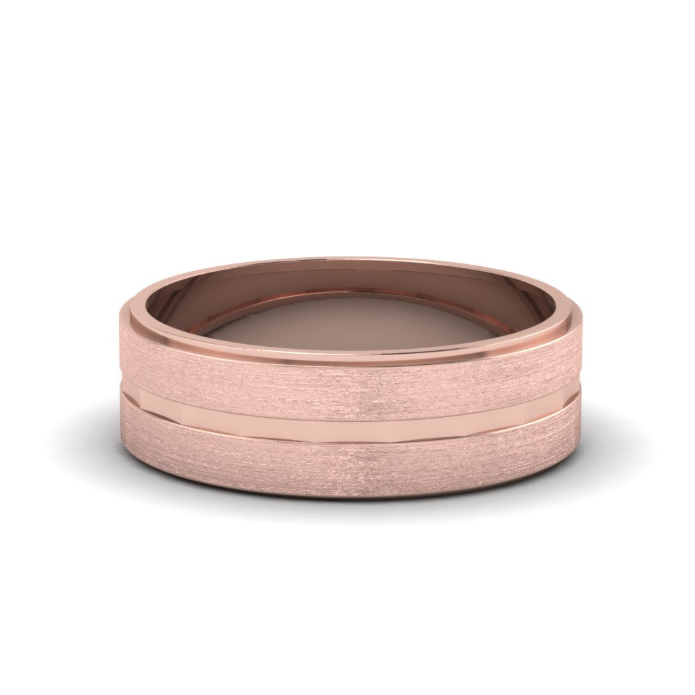 Brushed Finish Band Fascinating Diamonds