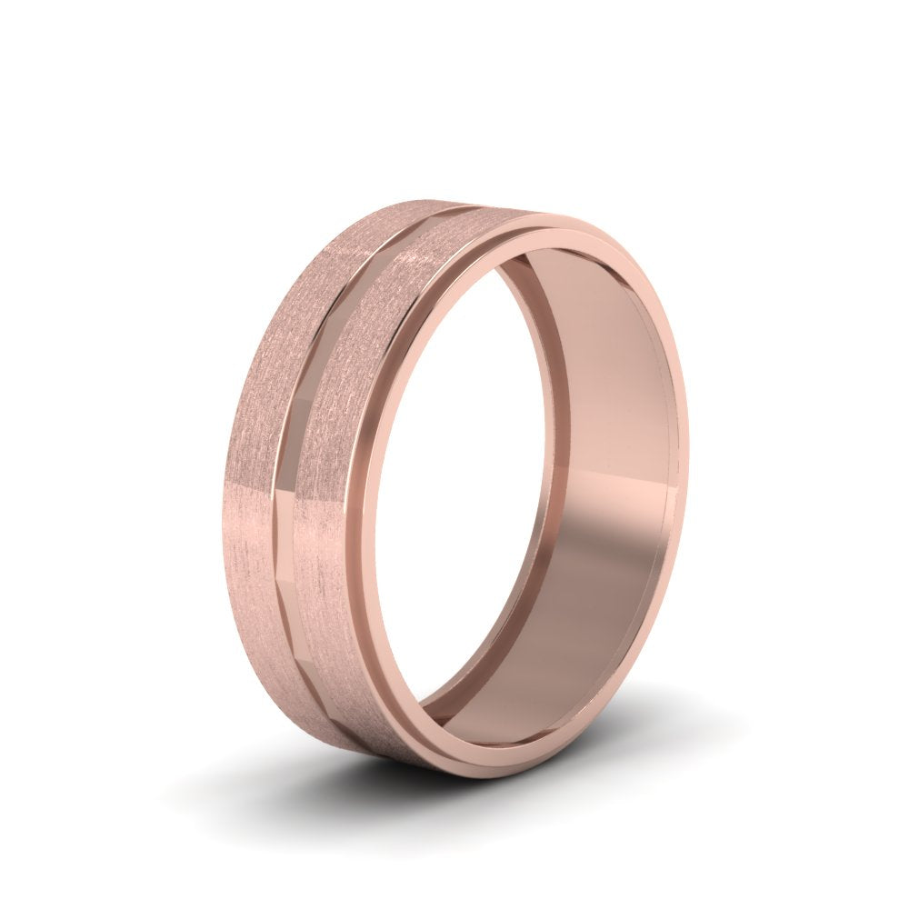 Brushed Finish Band Fascinating Diamonds