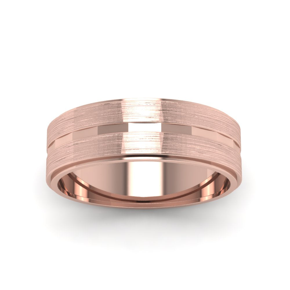Brushed Finish Band Fascinating Diamonds