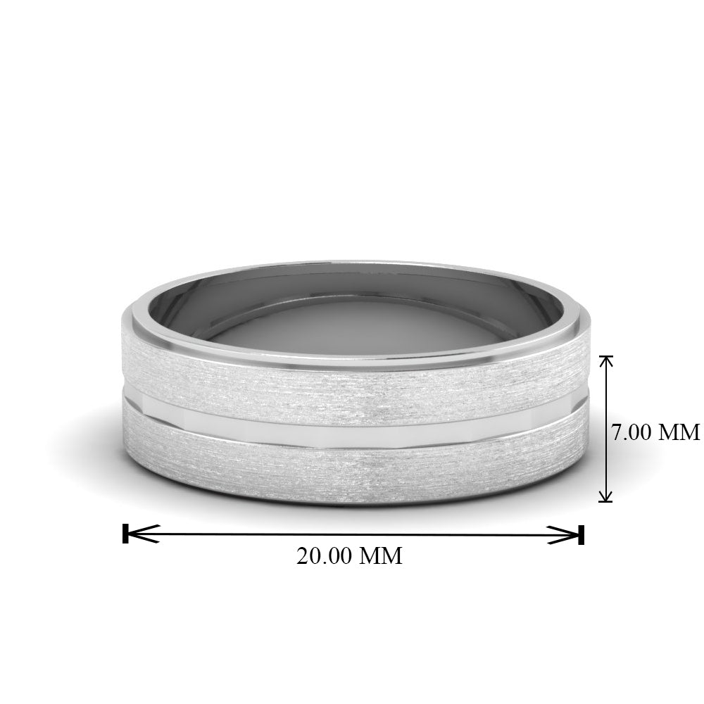 Brushed Finish Band Fascinating Diamonds