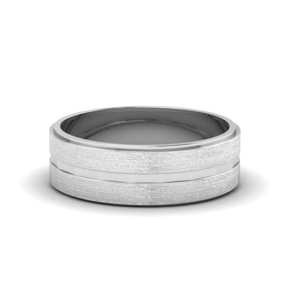 Brushed Finish Band Fascinating Diamonds