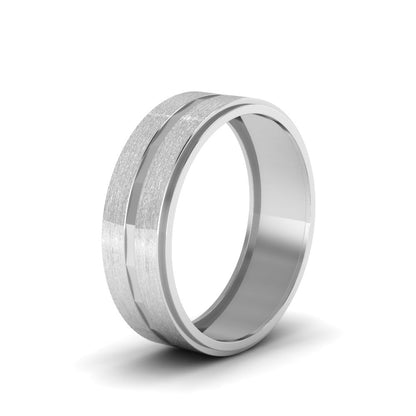 Brushed Finish Band Fascinating Diamonds