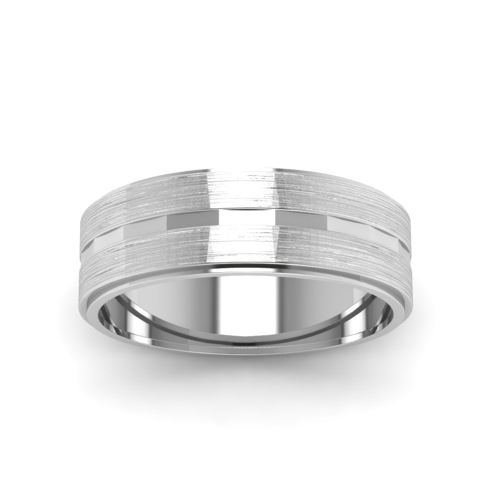 Brushed Finish Band Fascinating Diamonds