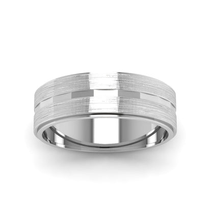 Brushed Finish Band Fascinating Diamonds