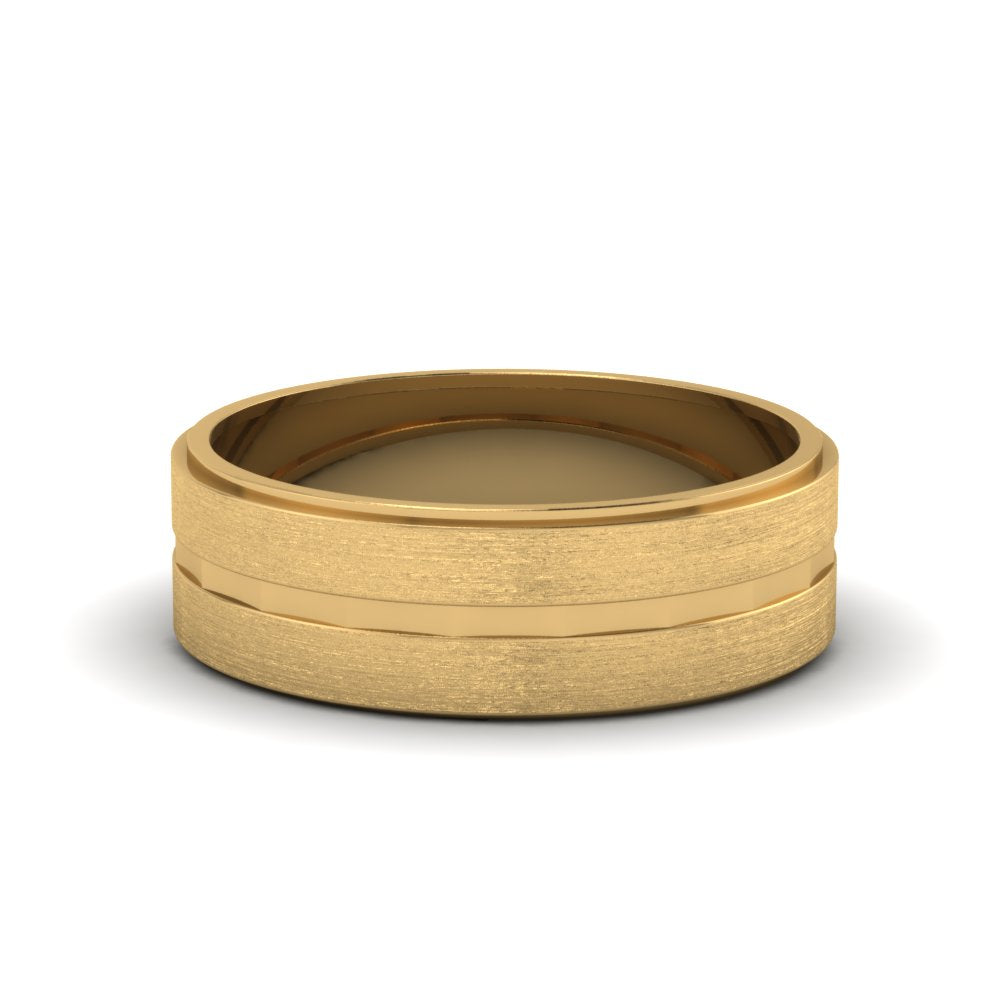 Brushed Finish Band Fascinating Diamonds