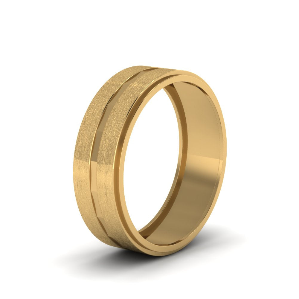 Brushed Finish Band Fascinating Diamonds