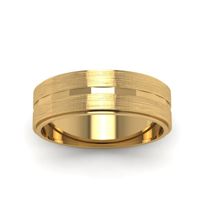 Brushed Finish Band Fascinating Diamonds