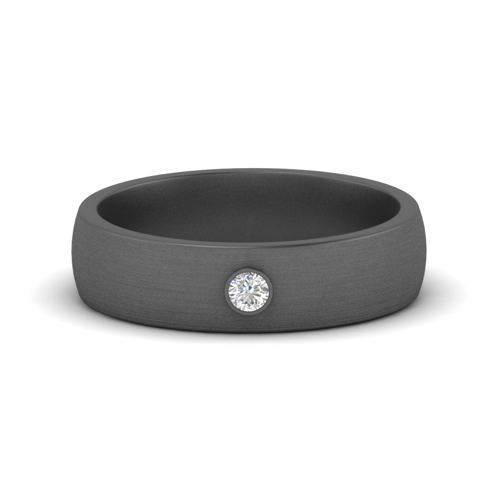 Brushed Mens Solitaire Promise Band Fascinating Diamonds