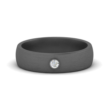 Brushed Mens Solitaire Promise Band Fascinating Diamonds
