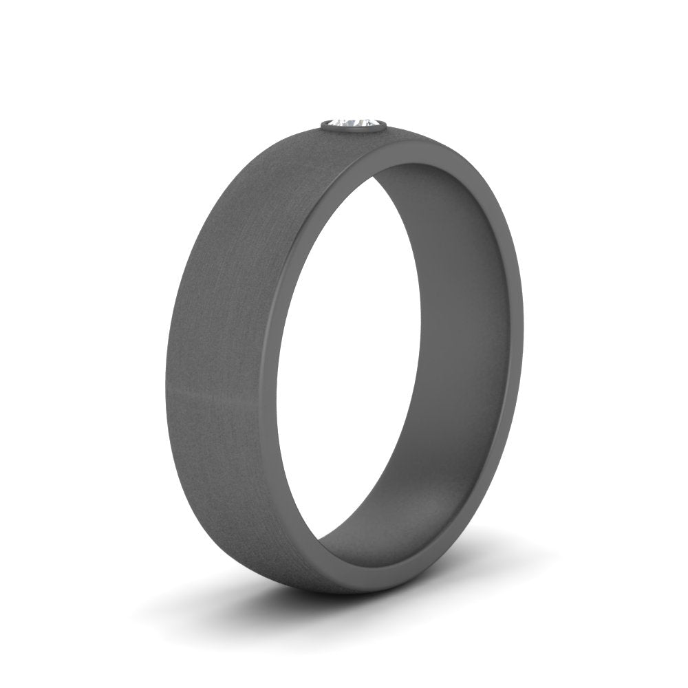 Brushed Mens Solitaire Promise Band Fascinating Diamonds