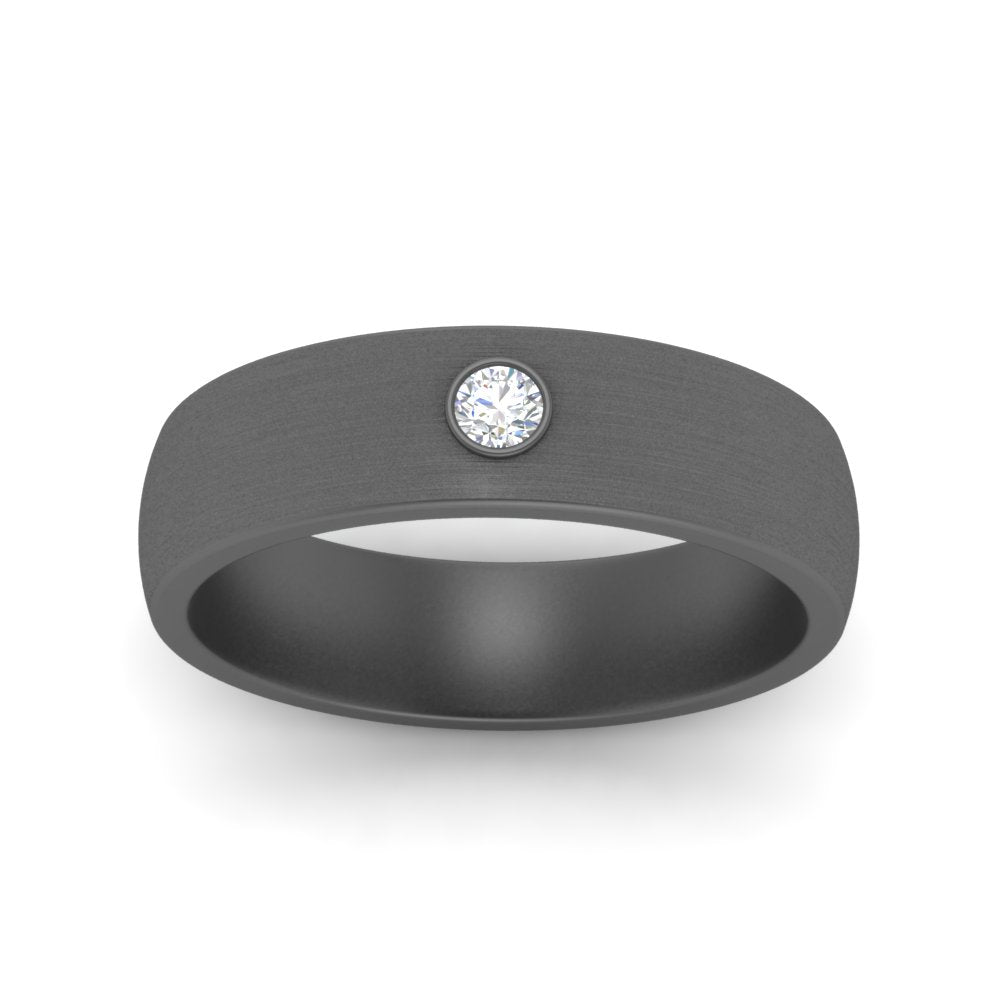Brushed Mens Solitaire Promise Band Fascinating Diamonds
