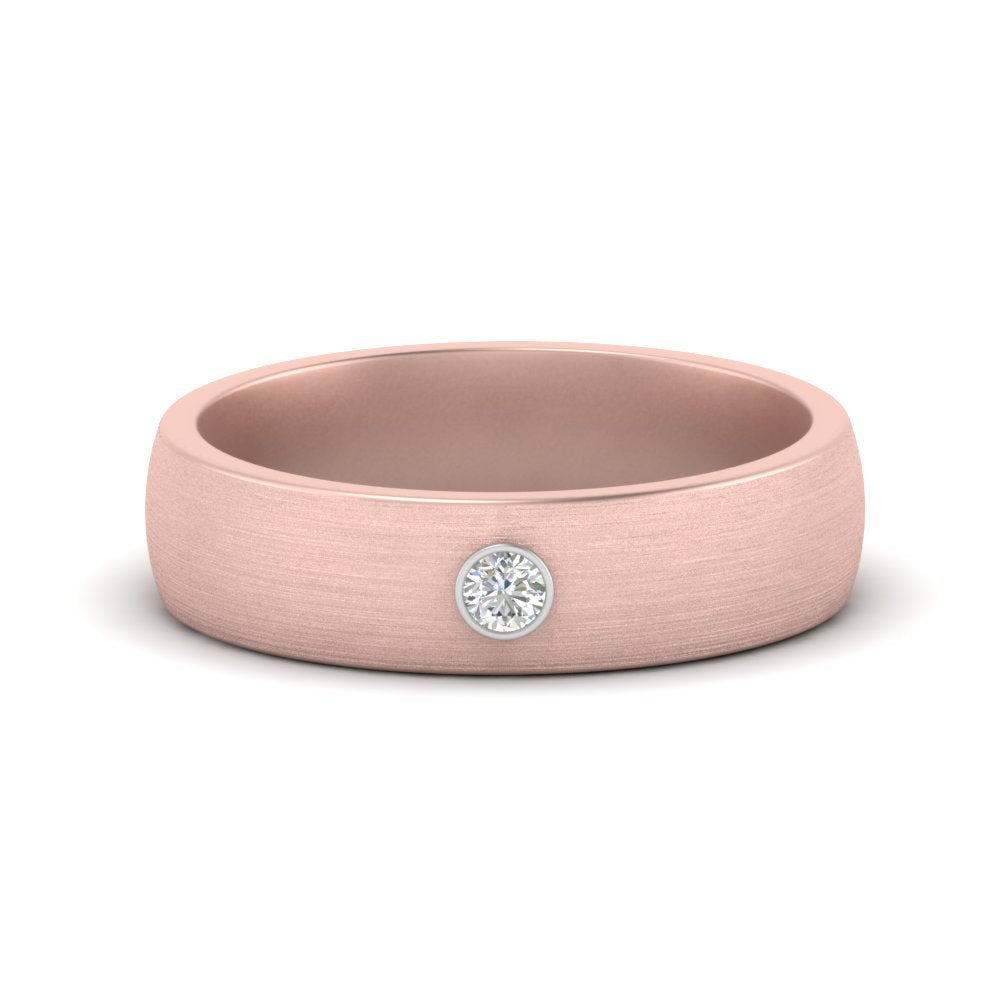Brushed Mens Solitaire Promise Band Fascinating Diamonds