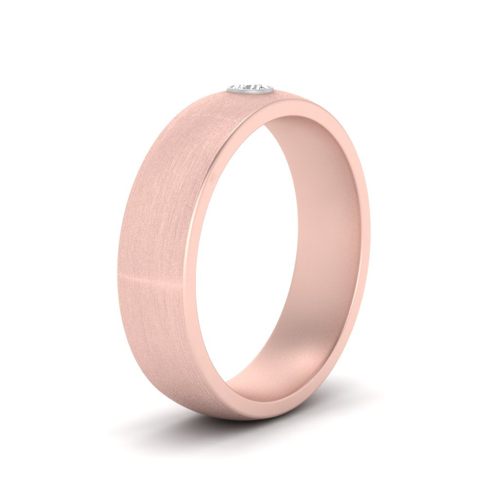 Brushed Mens Solitaire Promise Band Fascinating Diamonds