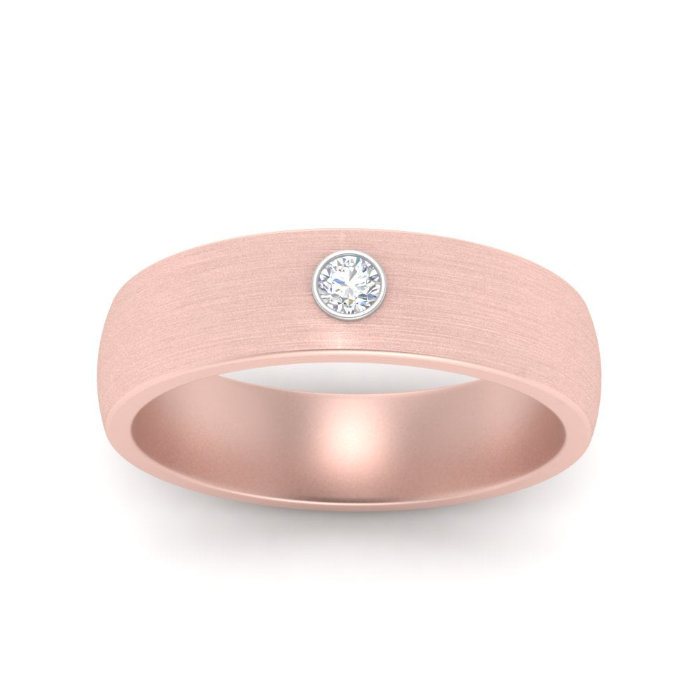 Brushed Mens Solitaire Promise Band Fascinating Diamonds