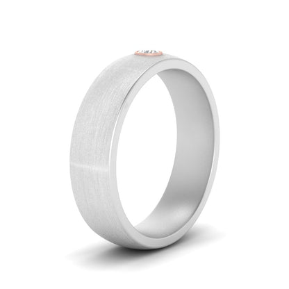 Brushed Mens Solitaire Promise Band Fascinating Diamonds
