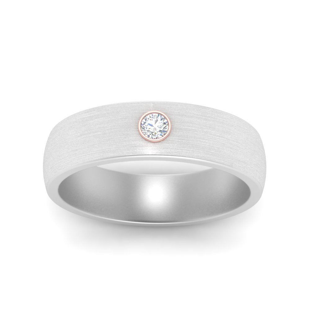 Brushed Mens Solitaire Promise Band Fascinating Diamonds