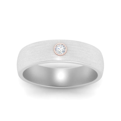 Brushed Mens Solitaire Promise Band Fascinating Diamonds