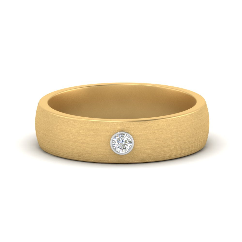 Brushed Mens Solitaire Promise Band Fascinating Diamonds