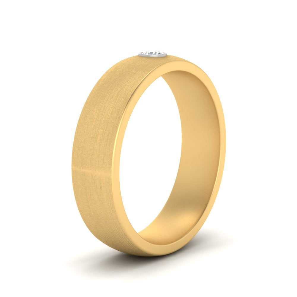 Brushed Mens Solitaire Promise Band Fascinating Diamonds