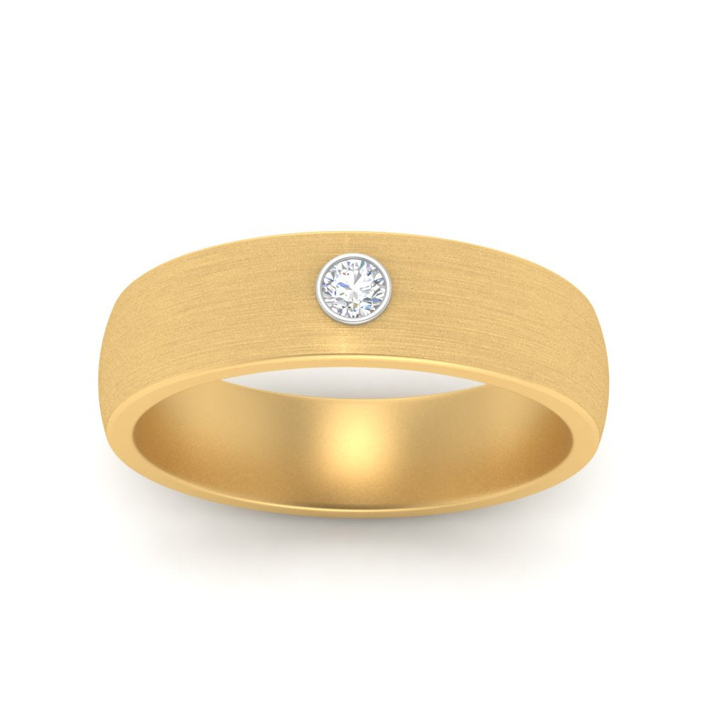 Brushed Mens Solitaire Promise Band Fascinating Diamonds