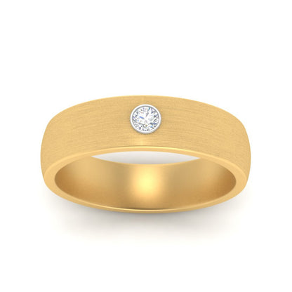 Brushed Mens Solitaire Promise Band Fascinating Diamonds