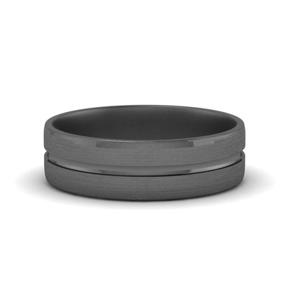 Brushed Mens Wedding Band Fascinating Diamonds