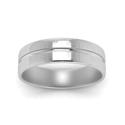 Brushed Mens Wedding Band Fascinating Diamonds